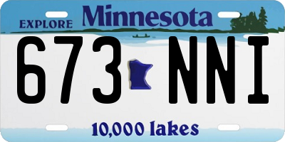 MN license plate 673NNI