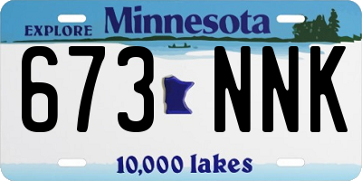MN license plate 673NNK