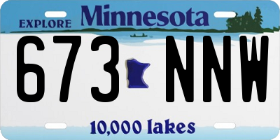 MN license plate 673NNW