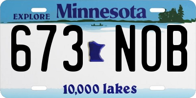MN license plate 673NOB