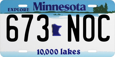 MN license plate 673NOC