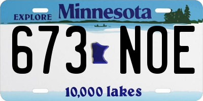 MN license plate 673NOE