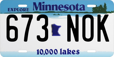 MN license plate 673NOK