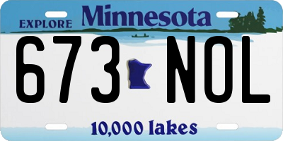 MN license plate 673NOL