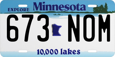 MN license plate 673NOM