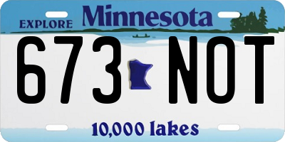 MN license plate 673NOT