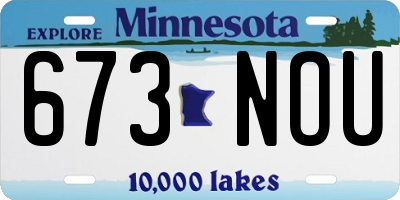 MN license plate 673NOU