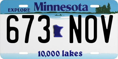 MN license plate 673NOV