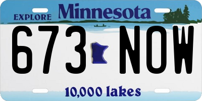 MN license plate 673NOW