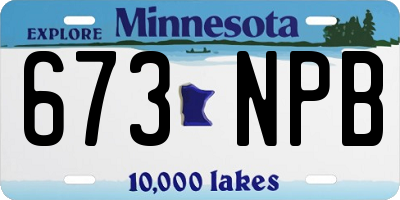 MN license plate 673NPB
