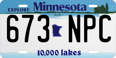 MN license plate 673NPC