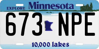MN license plate 673NPE