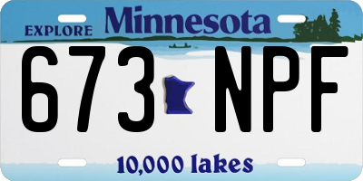 MN license plate 673NPF