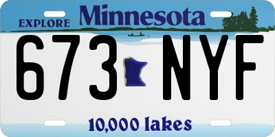 MN license plate 673NYF