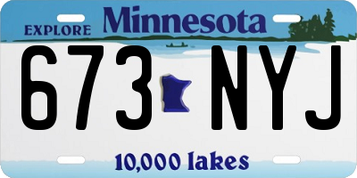 MN license plate 673NYJ