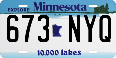 MN license plate 673NYQ