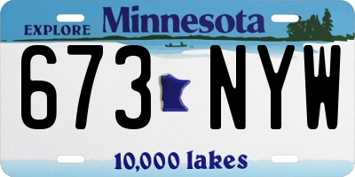 MN license plate 673NYW