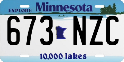 MN license plate 673NZC