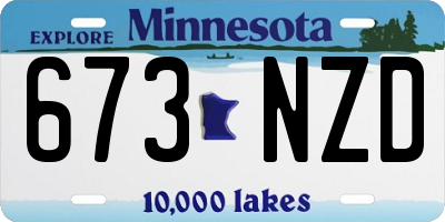 MN license plate 673NZD