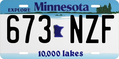 MN license plate 673NZF