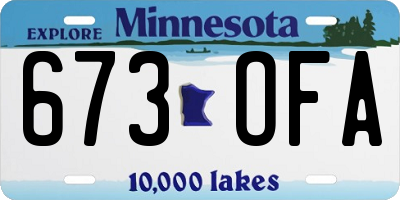 MN license plate 673OFA