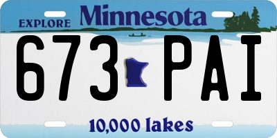 MN license plate 673PAI