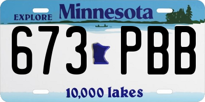 MN license plate 673PBB