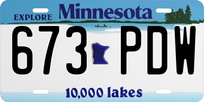 MN license plate 673PDW