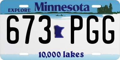 MN license plate 673PGG