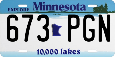 MN license plate 673PGN