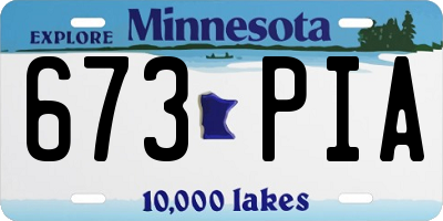 MN license plate 673PIA