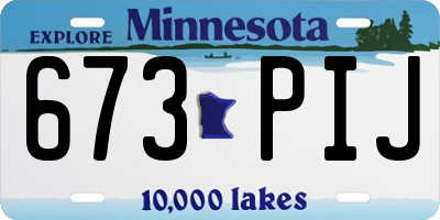 MN license plate 673PIJ