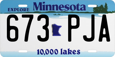 MN license plate 673PJA