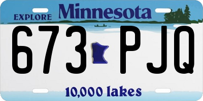 MN license plate 673PJQ