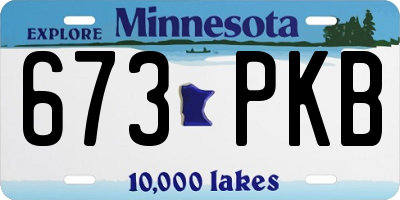 MN license plate 673PKB
