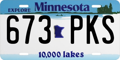 MN license plate 673PKS