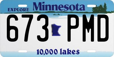MN license plate 673PMD