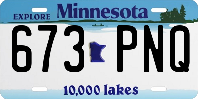 MN license plate 673PNQ