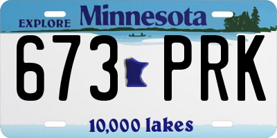 MN license plate 673PRK