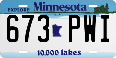 MN license plate 673PWI