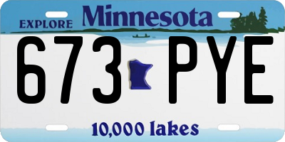 MN license plate 673PYE