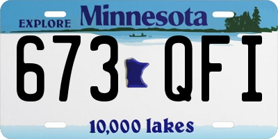MN license plate 673QFI