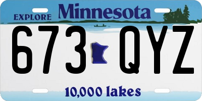 MN license plate 673QYZ