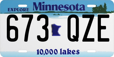 MN license plate 673QZE