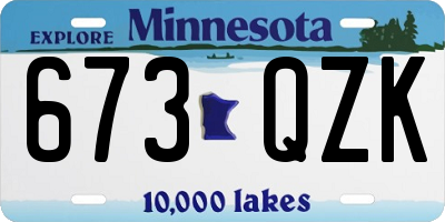 MN license plate 673QZK