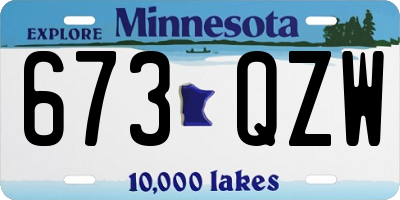 MN license plate 673QZW