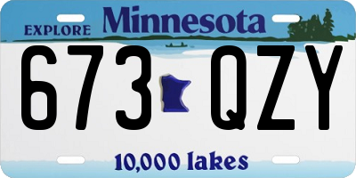 MN license plate 673QZY