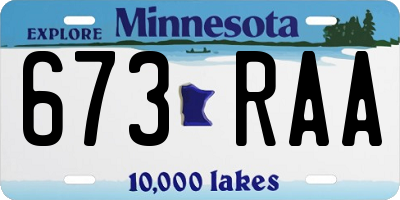 MN license plate 673RAA