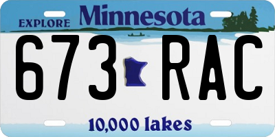 MN license plate 673RAC