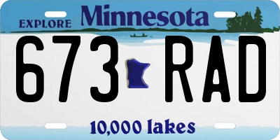 MN license plate 673RAD